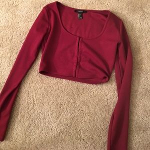 Red, Forever 21 crop top.